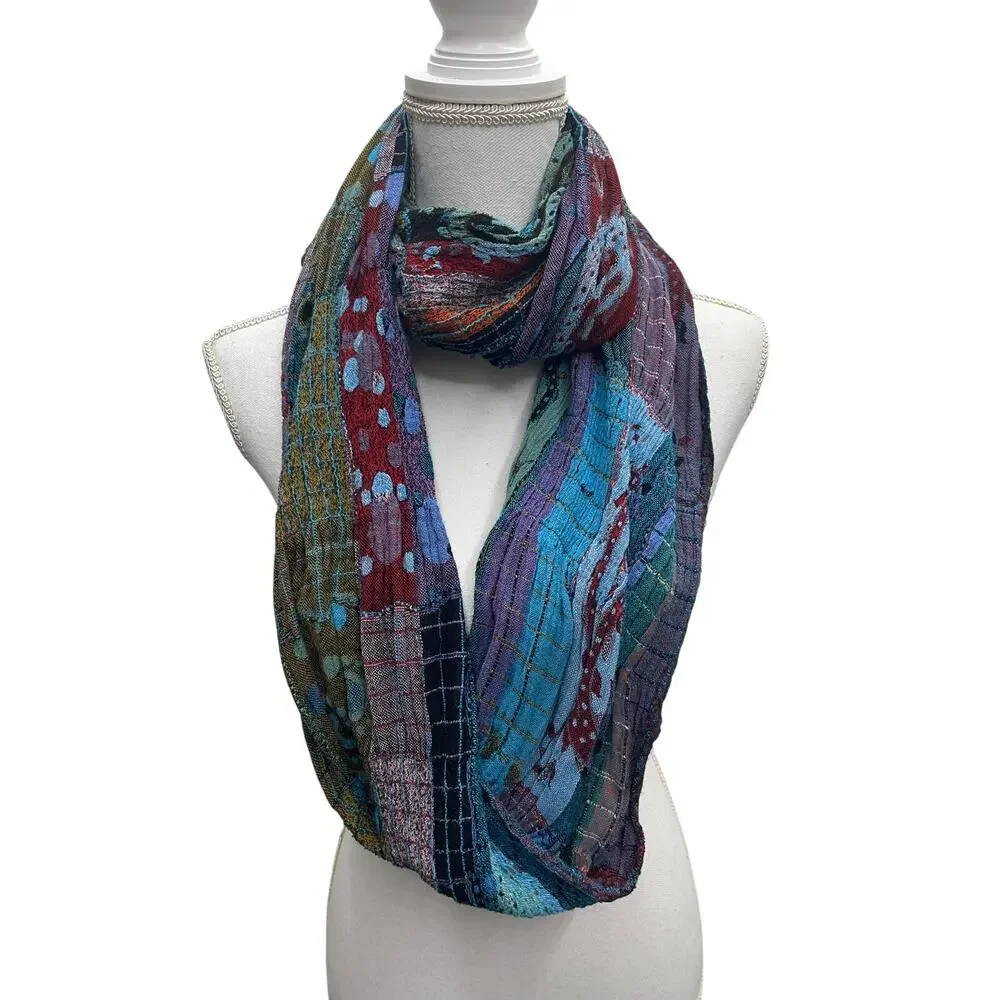 Boho Patchwork Design Infinity Scarf - Picture 4 of 8